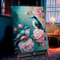 Картина по номерам с кристаллами из хрусталя Котеин "Райское место" 40*50см SHR0553 (28цв.)