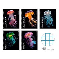 Тетрадь 48л. (клетка) АЛЬТ спираль "Медузы фентези" 7-48-1346 мел.карт.,глянц.лам.,асс.