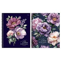 Тетрадь 80л. (клетка) BG спираль "Грация цвета" 67192 тв.обл.,soft-touch лам.