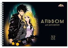 Альбом для рис.32л. АППЛИКА спираль "Аниме. Пара" С0680-73 цв.мел.обл.