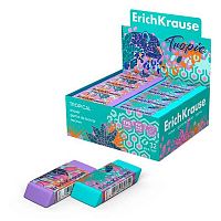 Ластик EK "Tropical" 60769 мятный/фиолет.,термопл.рез.,60*25*10мм,карт.держ.