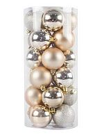 Набор ёлочных шаров Миленд "Новогоднее настроение" НУ-5615 (24шт) 3см,золотой