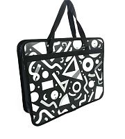 Папка пластик,с ручками А4 ПЧЕЛКА ПМ-А4-251 "Серая абстракция" широкая