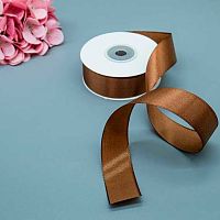 Лента 2,5см*22,85м атласная шоколад Микрос ч37758