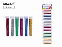 Блёстки декор. MAZARI M-20241 6цв. (12шт*4,5гр.) в пластик.тубах,ОПП-уп.,е/подвес