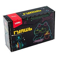 Гуашь  6цв. 15мл LORI "Киберкотики" Гб-001