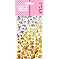 Стразы декор. самокл. deVENTE 8002578 серебристо-золотистые,акрил.,"камень",40шт