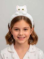 Повязка на голову АЛЕФ GIRLY "Плюшевый кот" 116F-4245-02 белая