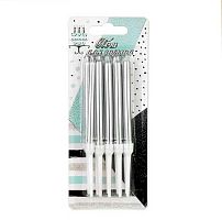 Свечи д/торта Микрос "Серебряные" Ч54429 (8см) с держателями (10шт)