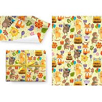 Бумага упак. 100*70см Микрос "Улыбки и сказки" Ч47959 глянц.,80гр/м2 (5шт)