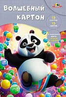 Картон цв. А4 10л.10цв. АППЛИКА "Весёлая панда" С0010-32 волшебный,в папке