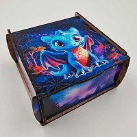Шкатулка квадрат дерев. "Маленький дракон" 20-461-204