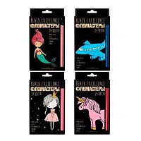 Фломастеры 24цв. BV "Black Excellence" 32-0057 вент.колп.,трёхгр.корп.,к/к