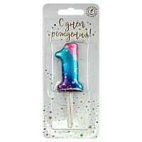 Свеча-цифра Микрос "1" космос В6641