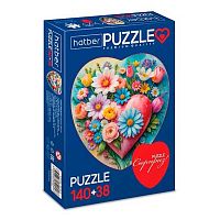 Пазлы  140+38 ХАТ А4 Premium "Два сердца -Цветы для души" 35854 2картинки,смарт-уп.