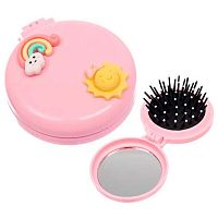Расчёска массажная складная с зеркалом "Бамби бум" 675-013