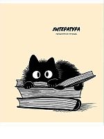 Тетрадь предм. 48л. Проф-Пресс "Bad cat-Литература" 48-9876 тисн.холст (линейка)