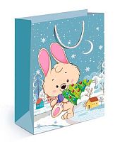 Пакет подар. (ML) "Кролик с ёлкой" 15.16.01573  22*31*10см