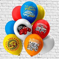 Шары возд. Микрос 12" шелк рис. 1ст. 2цв. С ДР Машинки! 5диз.Ч41283