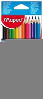 Карандаши 12цв. MAPED "Color`Peps" 183212 трёхгран.,карт.блист.