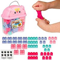 Конструктор мягкий 1TOY Т26765 (40 дет.),в контейнере,пластик.,д/девочек