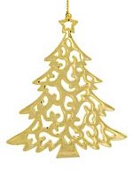 Подвесное украшение НГ ФЕНИКС "Ёлочка резная в золоте" 81965 полипропилен,10*12*0,3см*