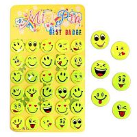 Значок светоотражающий Смайл 45мм жёлтый 2798-2 Кбр2798-2