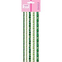 Стразы декор. самокл. deVENTE 8002575 изумрудные,акрил.,квадратные,153шт