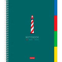 Бизнес-блокнот А5 120л. ХАТ тв.обл.,спираль "Маяк" 32289 перф.,4цв.разд.,лам.soft-touch