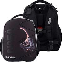 Ранец школьный deVENTE "Choice. Darkness of the Universe" 7033615 чёрн.,жёстк.,38*28*16см,950г+часы
