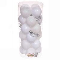 Игрушка ел. "Шар 5см" (24шт) "Микс фактур" белый 652-268