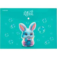 Папка-конверт на кнопке А4 deVENTE "Little Rabbit" 3079600 мат.п/прозр.с рис.,пластик.180мкм