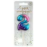 Свеча-цифра Микрос "2" космос В6642