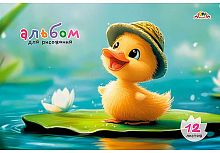Альбом для рис.12л. АППЛИКА "Радостный утёнок" С1009-44 офсет