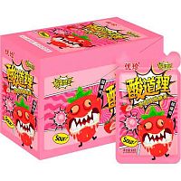 Леденцы кислые  22гр. Sour Candy "Клубника" 9070508 пластик.пакет,подвес (DeV)