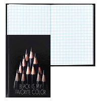 Записная книжка А7  64л. КЛЕРК "Only black" 241620 тв.обл.,клетка,глянц.лам.склейка