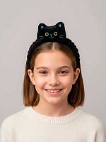 Повязка на голову АЛЕФ GIRLY "Плюшевый кот" 116F-4245-03 чёрная