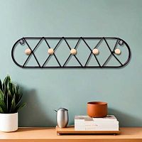 Ключница настенная "Лофт Вост" 654-0011 эбби,чёрный, 41*10,5см,5крючков