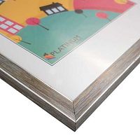 Фоторамка пластик 21*30см Акварель мороз.сер.с ножкой,ширина багета-14мм