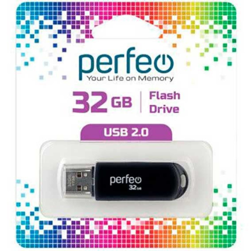 Флеш-драйв32Гб Perfeo C03 Black