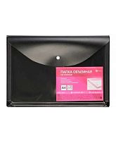 Папка-конверт на кнопке А4 ДПС 2980-107 чёрная ПВХ,с расшир.,180мкм