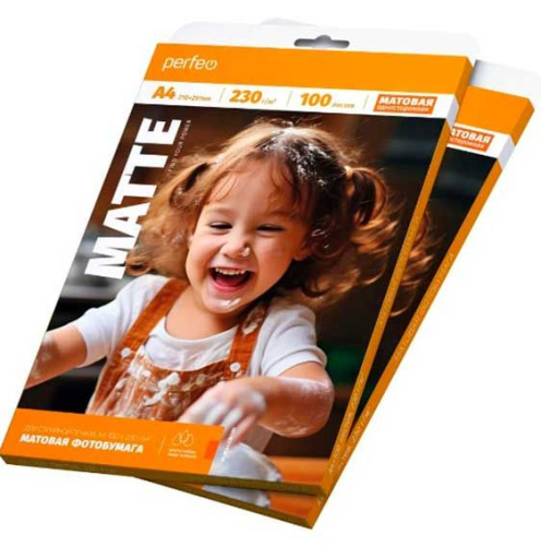 Фотобумага Perfeo А4 230г/м2 матовая 100л. Фотобумага Perfeo А4 230г/м2 матовая 100л.