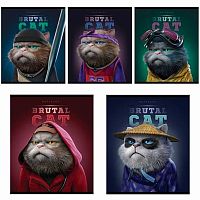 Тетрадь 48л. (клетка) ПЗБФ "Брутальные коты" 027391 асс.