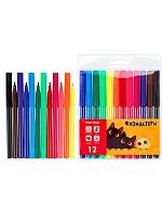 Фломастеры 12цв. Проф-Пресс "Котята" ФВ-2558 вент.колп.,пластик.блист.