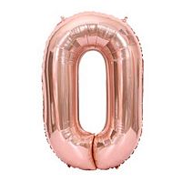 Шары возд. 80см КОКОС "Цифра 0" 210060 фольгир.,розовое золото