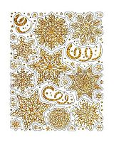 Украшение оконное НГ ФЕНИКС "Золотистые снежинки" 90271 ПВХ,глиттер,30*38см