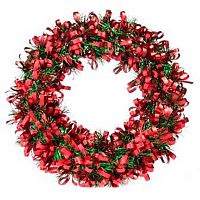 Новогоднее украшение ФЕНИКС "Венок Красный" 82343 полиэтилен,28*28*2,5см