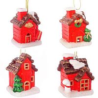 Игрушка ёлочная REMECO "Домик" 722419 керамика,7*6*8,5см,асс.