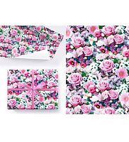 Бумага упак. 100*70см Микрос "Цветы Лиловые розы" Ч44783 глянц.,80гр/м2 (5шт)