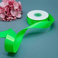 Лента 2,5см*22,85м атласная салатовая Микрос ч37744